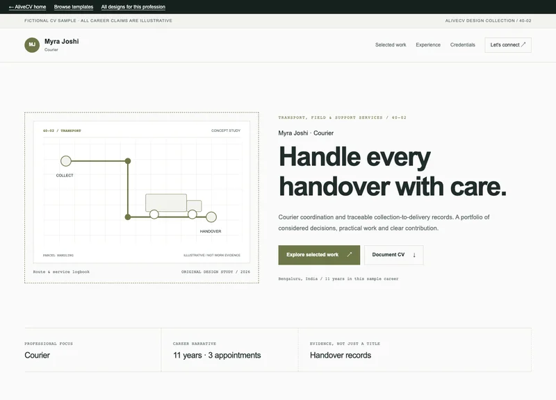 Courier web portfolio