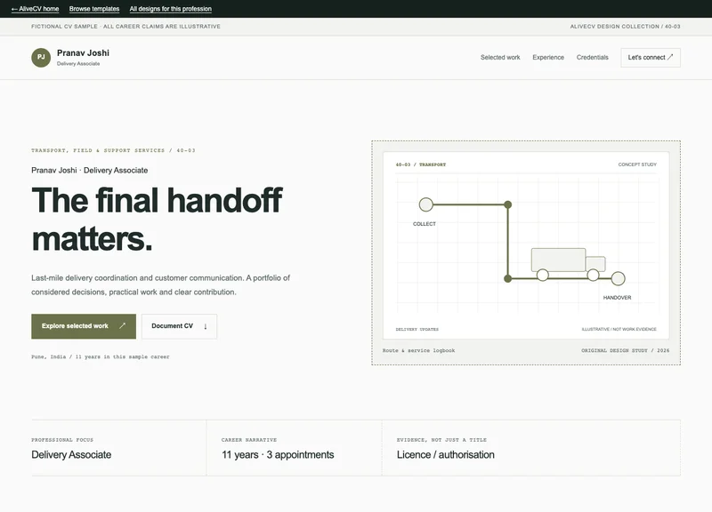 Delivery Associate web portfolio